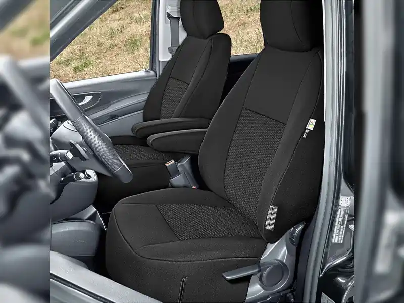 Preț redus Tapițerie Kegel seria Ares potrivită pentru scaunele din față ale Mercedes Vito W447 după 2014 cu două scaune individuale, culoare grafit