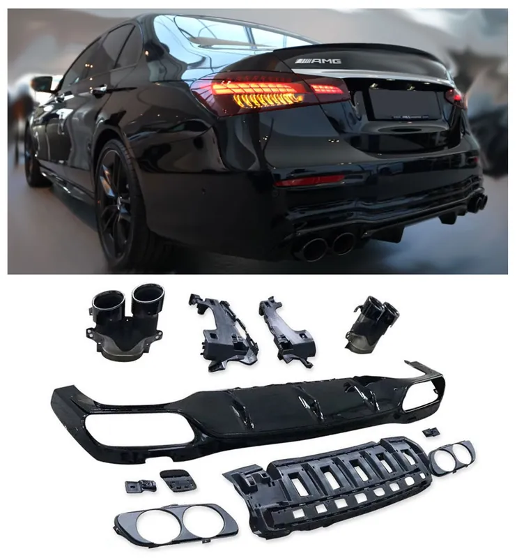 Difuzor spate Premium pentru Mercedes Clasa E W213 (NEGRU) Transport gratuit