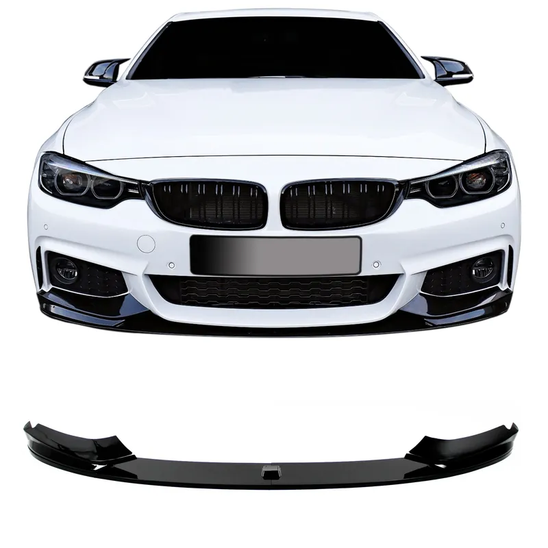 Plată securizată Spoiler frontal premium negru lucios pentru BMW Seria 4