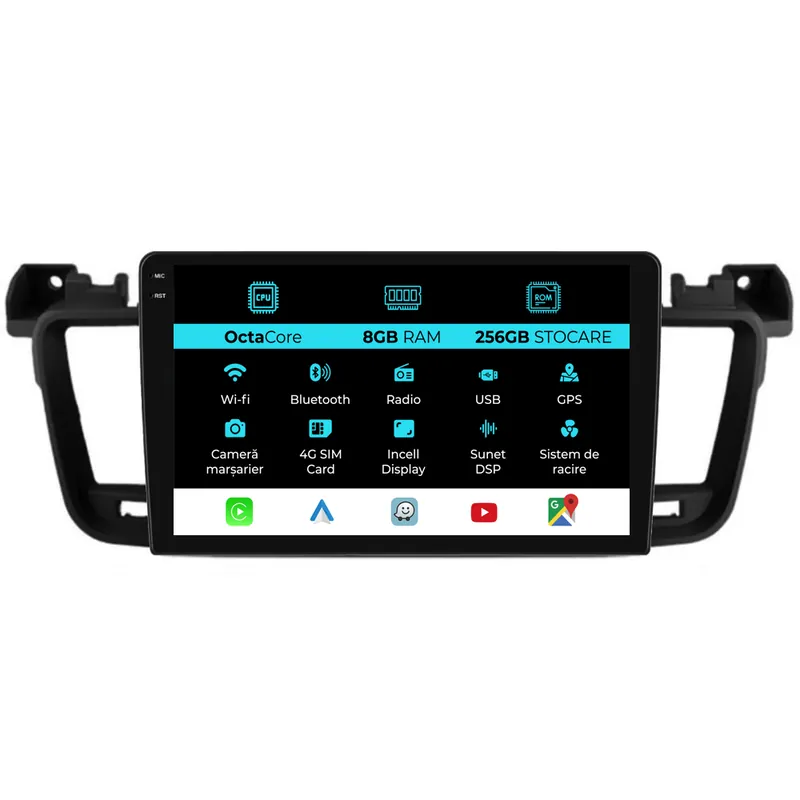 Promoție Navigatie Dedicata Peugeot 508 (2010-2018), 9Inch, 8Gb Ram, 256Gb Stocare, Carplay