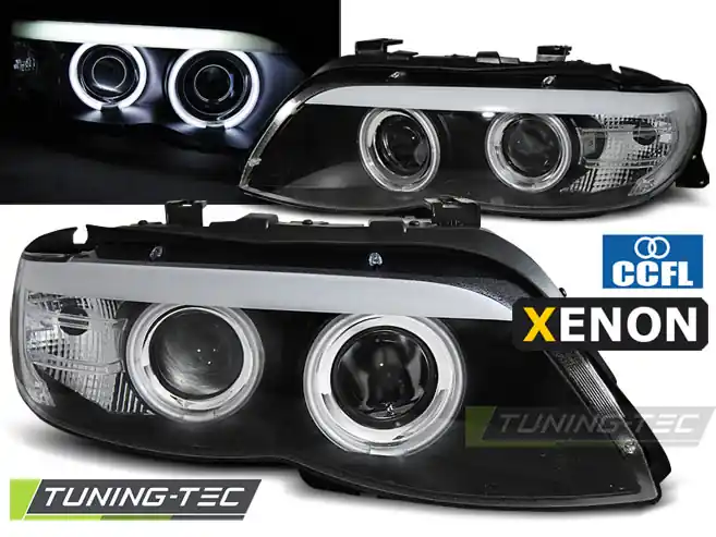 FARURI XENON ANGEL EYES CCFL NEGRU pentru BMW X5 E53 11.2003-2006 Reducere extra