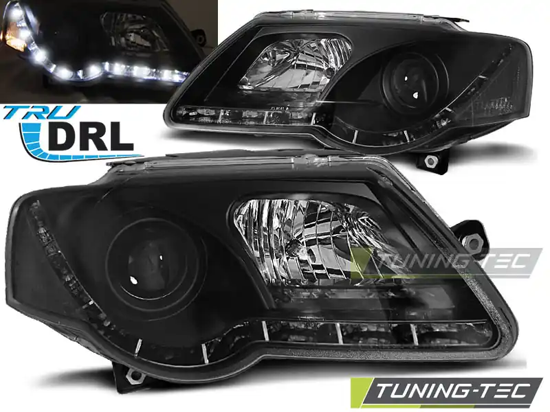 FARURI TRUE DRL BLACK pentru VW PASSAT B6 3C 03.2005-2010 Livrare rapidă