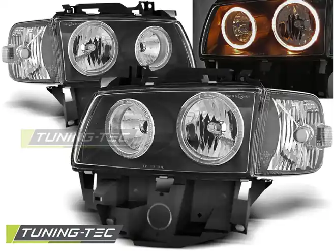 Cumpără online FARURI ANGEL EYES NEGRU pentru VW T4 08.1996-2003.03 BUS