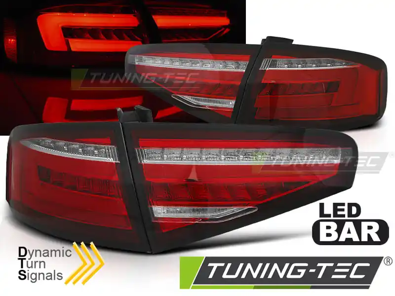 LAMPURI SPATE BARĂ LED ROȘU WHIE SEQ pentru AUDI A4 B8 2012-2015 SEDAN OEM LED Popular