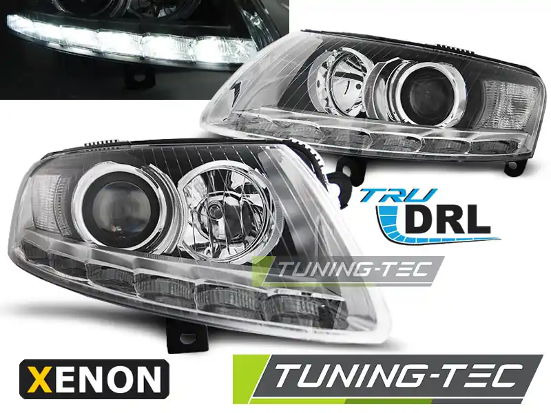 FARURI XENON TRUE DRL CROM pentru AUDI A6 C6 04.2004-2008 Mai ieftin