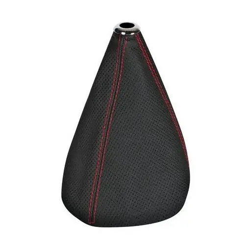 Manson piele perforata schimbator, negru, cusaturi rosii, Lampa Preț redus