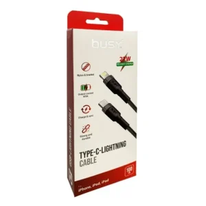 Disponibil imediat Cablu USB-C - Light., impletit, 27W, 1 m, negru