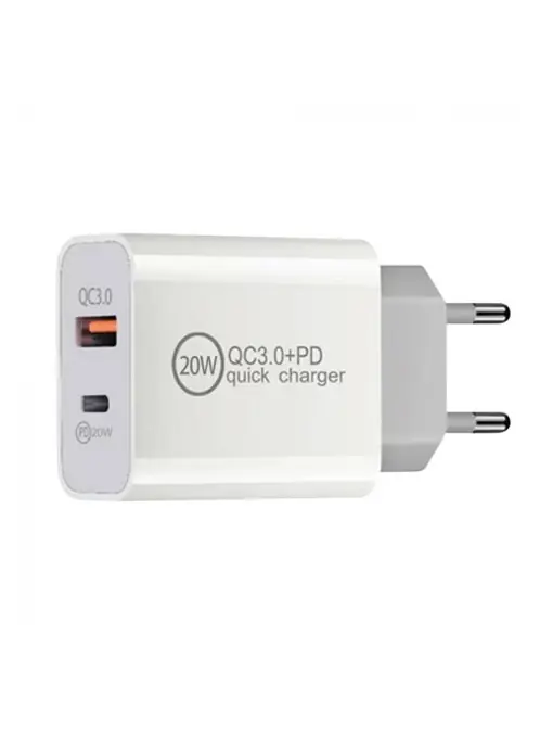 Ofertă exclusivă Incarcator Retea Pd Type-C+Usb Quick Charge 20W Alb-T.Verde 0.1 Lei/Buc Lemontti