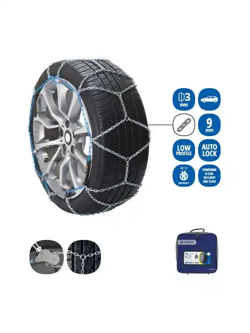 Set 2 lanturi antiderapante Veriga, Pro Compact 9mm 090, geanta transport Reducere extra