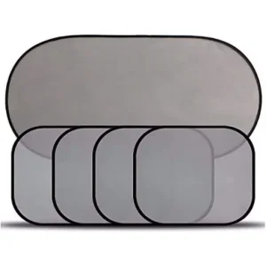 Set 5 perdele auto pentru protectie solara, universale, culoare Neagra Ofertă limitată