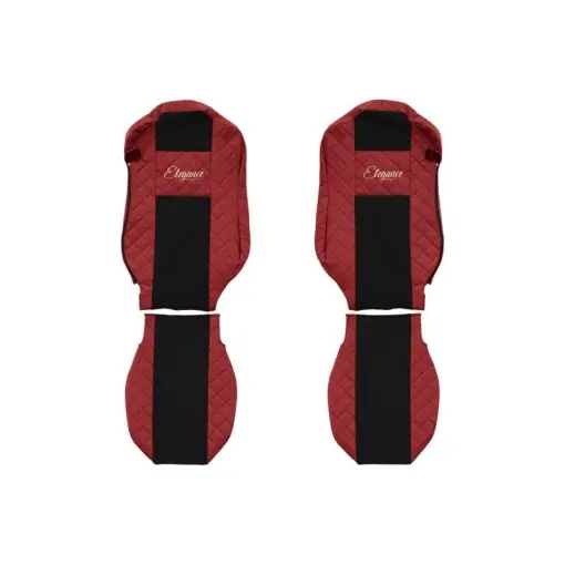Set 2 huse scaun camion F-Core, Piele-ECO, pentru MERCEDES ACTROS MP4 / MP5, Rosu/ Negru, scaune standard Cel mai bun preț