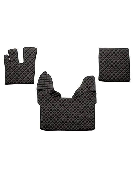 Set covorase pentru camioane F-CORE FL25 BLACK/RED, piele matlasata ecologica, negru, pentru DAF XF 105, XF 106 10.12- Cumpără acum