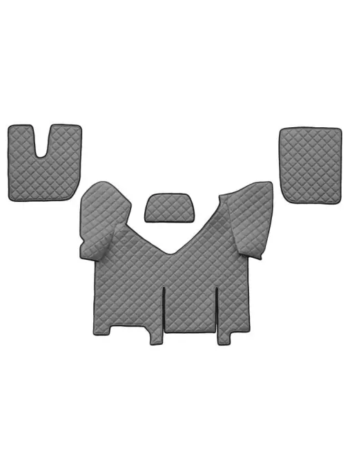 Retur gratuit Set 4 covorase camion F-Core, Piele-ECO, pentru IVECO STRALIS, transmisie automata, versiune cu frigider, Gri