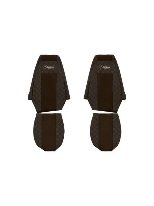 Set 2 huse scaun camion F-Core, Piele-ECO, pentru RENAULT MAGNUM, Maro Comandă acum
