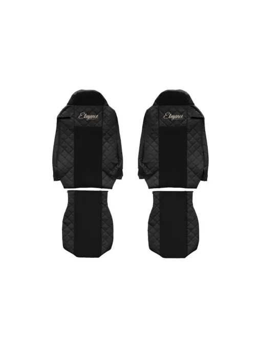 Mai ieftin Set 2 huse scaun camion F-Core, Piele-ECO, pentru IVECO STRALIS, Negru