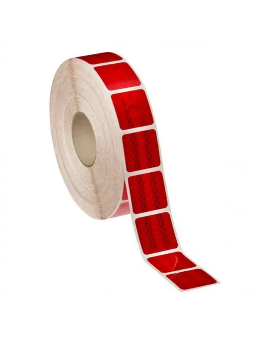 Chilipir Banda reflectorizanta adeziva intrerupta pentru prelate - ROSIE (rola 5cm x 45m)