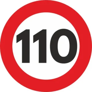 Reducere extra Autocolant Sticker "Limita Viteza" Reflectorizant - 110km/h