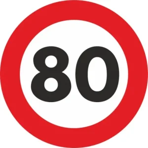 Autocolant Sticker "Limita Viteza" Reflectorizant - 80km/h Ofertă specială