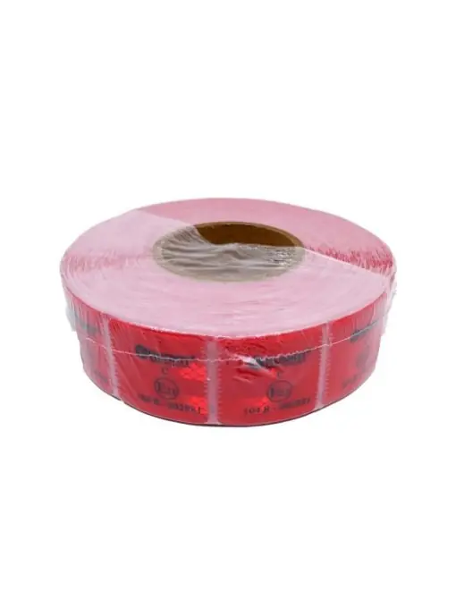 Cumpără online Banda reflectorizanta discontinua, prelata rosie 5x5 cm 50 m omologata ECE