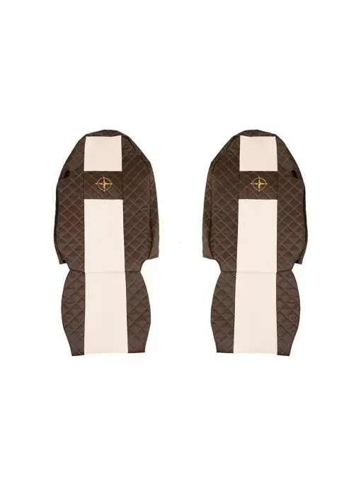 Cumpără online Husa scaun camion F-CORE FX10 Brown/Champ - Piele Ecologică și Mocheta