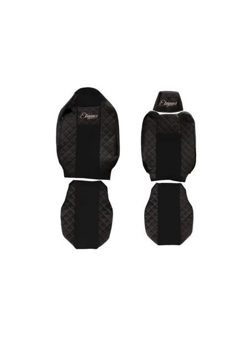 Comandă acum Huse Scaune Elegance pentru Renault T - Negru/Roșu, Eco-Piele/Velours