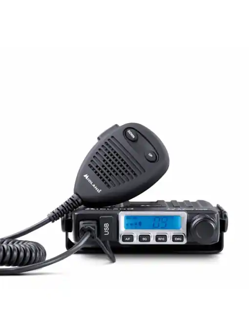 Premium Stație radio CB Midland M-Mini USB, Squelch digital, 4W, 40 canale AM/FM, 12V