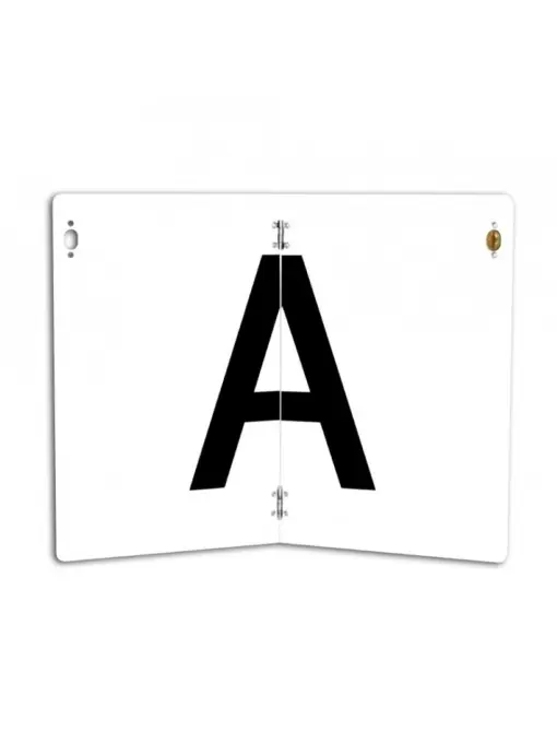 Retur ușor Placa pliabila insemn A, HICO TWY069, 400 x 300 mm, aluminiu, vertical, alb-negru