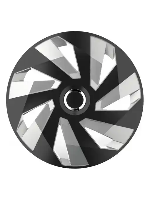 Promoție Set 4 capace roti model VECTOR RC 16" - SILVER & BLACK