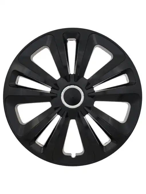 Set 4 capace roti model Terra Black, 15 inch, cu inel cromat Super ofertă