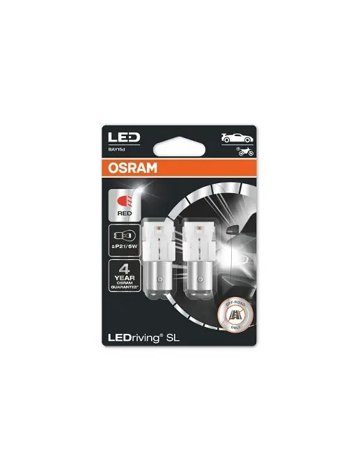 Set 2 Becuri Auxiliare Cu Led 12V (P21/5W) Red Bli Osram Livrare expres