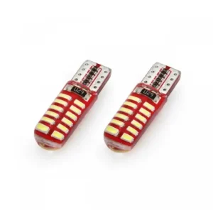Set becuri auto cu LED CANBUS T10e W5W 24 SMD SILCA Alb 12V Nu rata