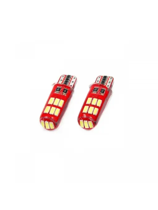 Set becuri auto cu LED CANBUS T10e W5W 12 SMD SILCA Alb 12V Ofertă de sezon