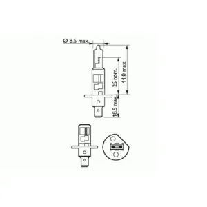 Bec Far H1 12V 55W P14.5S Basic Sct Doar azi