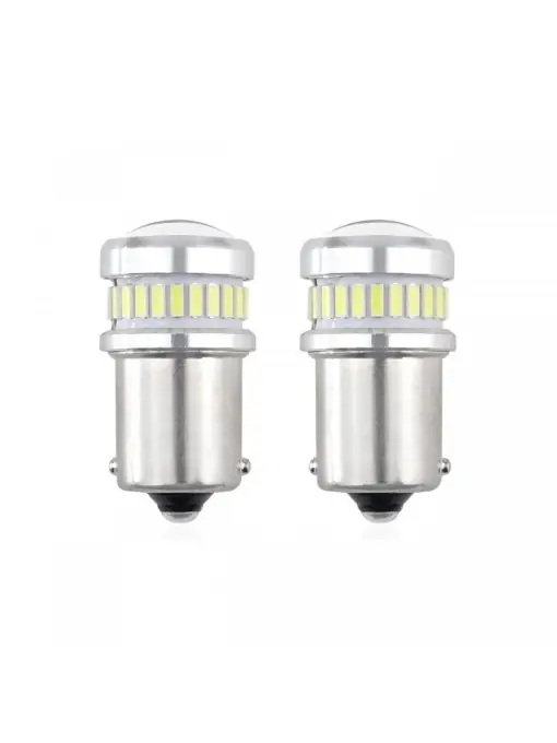 Set becuri auto cu LED CANBUS P21 R5W/R10W 30 SMD Alb 12V/24V Reducere