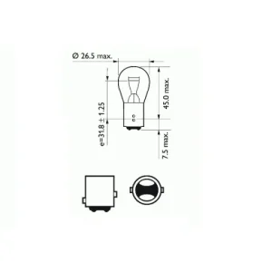 Bec Stop Frana 12V P21/5W Bay15D Sct Preț promoțional