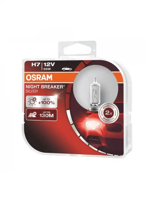 Noutate 64210Nbs-Hcb Set Duobox 2 Becuri H7 12V55W Nighbt Breaker Silver 100% Osram