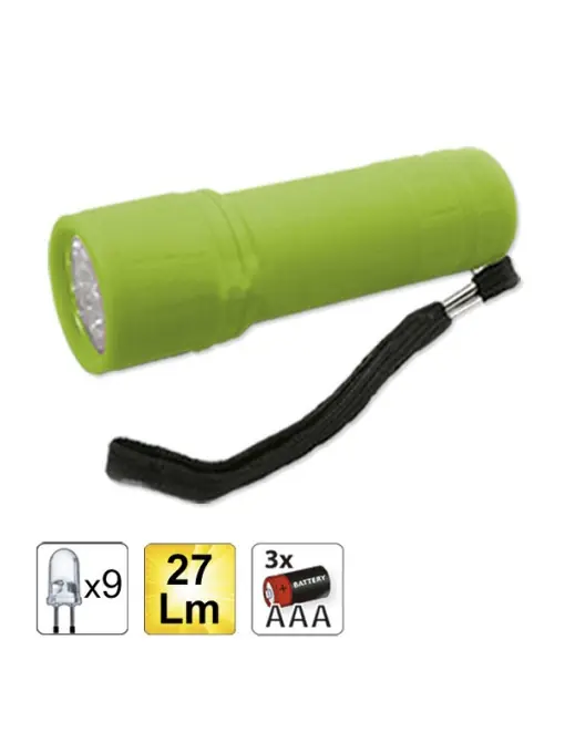 Lanterna De Plastic Cu 9 Leduri. Verde Jbm Reducere specială