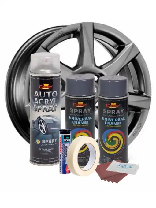 Noutate Kit complet reparatie si vopsire jante culoare Gri Inchis, V2