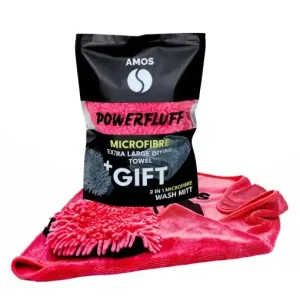 Disponibil imediat Prosop roz microfibra ultra absorbant Powerfluff 1000 GSM 60*80cm + manusa CADOU