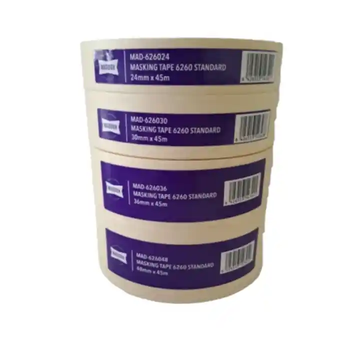 Calitate înaltă Banda mascare, Maddox Standard Masking Tape, culoare crem, dimensiune 24 / 30 / 36 / 48 mm x 45 metri