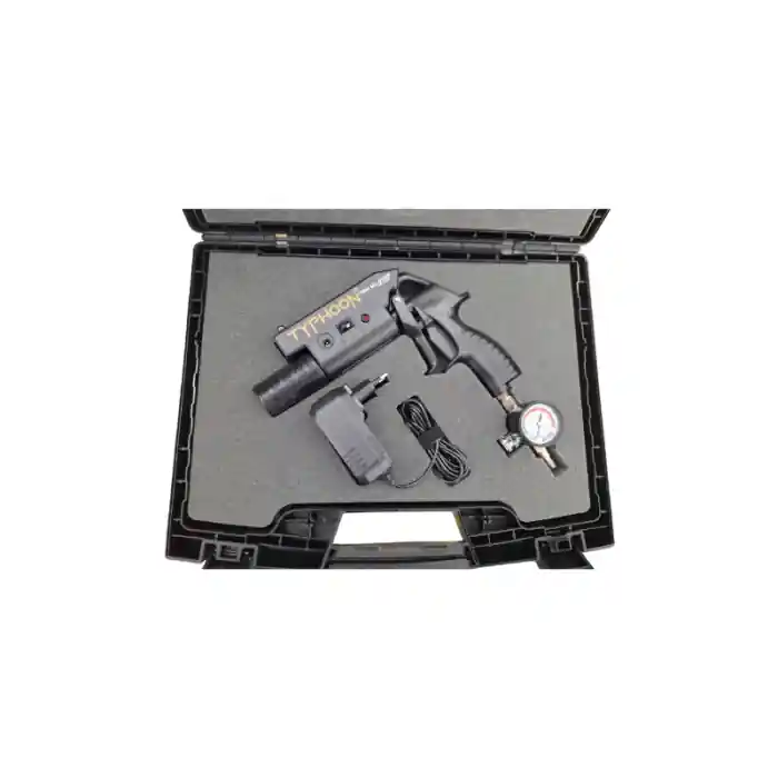 Pistol de ionizare antistatic, Typhoon Ion Master, neutralizeaza sarcinile statice si curata suprafata cu aer comprimat ionizat Retur ușor