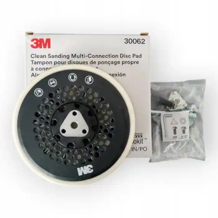 Taler velcro, 3M™ Hookit™ 30062 Clean Sanding Multi-Connection Disc Pad, 53 gauri, cu plasa absorbanta, diametru 150 mm Ofertă