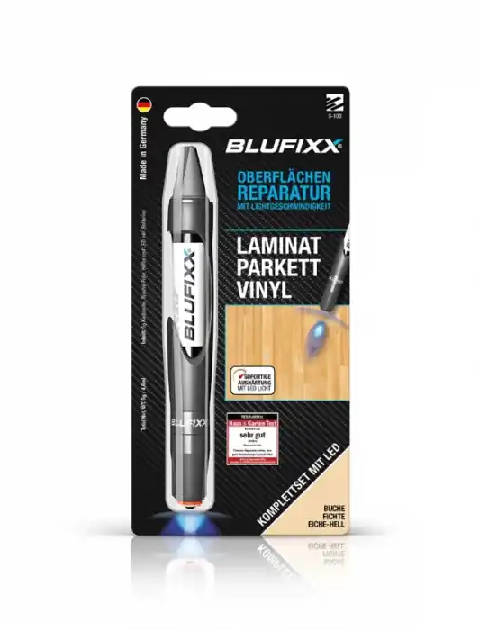 BLUFIXX KIT DE REPARAȚIE PENTRU LEMN ȘI SUPRAFEȚE DIN VINILIN - NUANȚA DE CULOARE PENTRU FAG, MOLID, STEJAR DESCHIS Ofertă specială