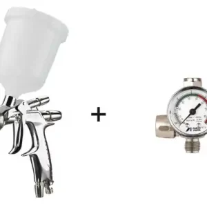 Pistol de vopsit auto profesional WS-400SR2 Clear Pininfarina Anest Iwata cu manometru in linie HVC Anest Iwata, Pro Set Calitate înaltă