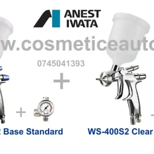 Set pistoale de vopsit auto profesionale Anest Iwata SUPERIOR SET WS-400SR2 BASE Standard + WS-400SR2 CLEAR 1.2 HD Standard Preferatul clienților