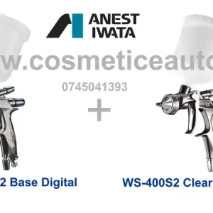 Ofertă exclusivă Set pistoale de vopsit auto profesionale Anest Iwata SUPERIOR SET WS-400SR2 BASE Digital + WS-400SR2 CLEAR 1.2 HD Digital