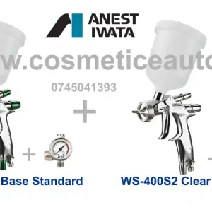 Set pistoale de vopsit auto profesionale Anest Iwata SUPERIOR SET LS-400SR2 BASE Standard + WS-400SR2 CLEAR 1.3 HD Standard Livrare rapidă
