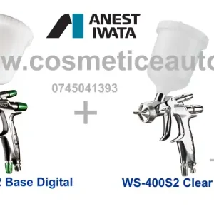 Cel mai vândut Set pistoale de vopsit auto profesionale Anest Iwata SUPERIOR SET LS-400SR2 BASE Digital + WS-400SR2 CLEAR 1.3 HD Standard