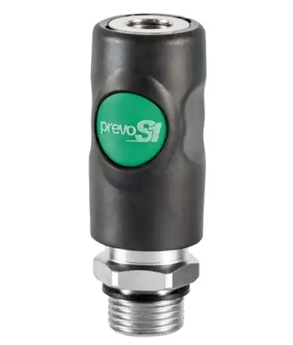 Disponibil imediat Cupla rapida pneumatica profesionala Prevo S1 safety one push button - filet exterior G 1/2