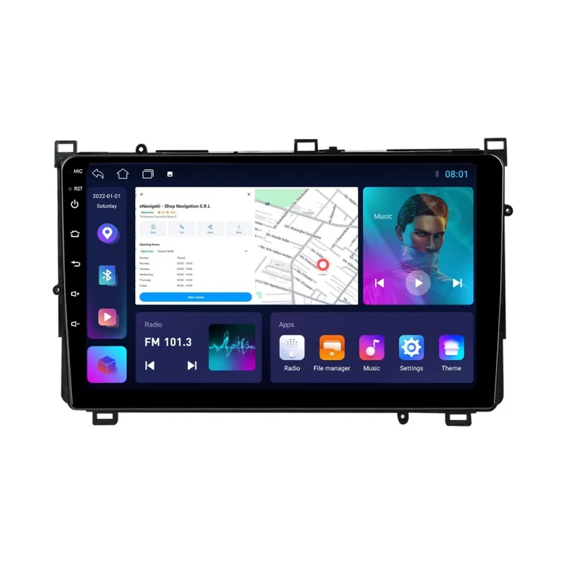 Navigatie Toyota Corolla E18 (2017-2018) cu Android, 1GB RAM, 16 GB, Ecran IPS 9" 1024 x 600, WiFi, Bluetooth, suport camera DVR Preferatul clienților